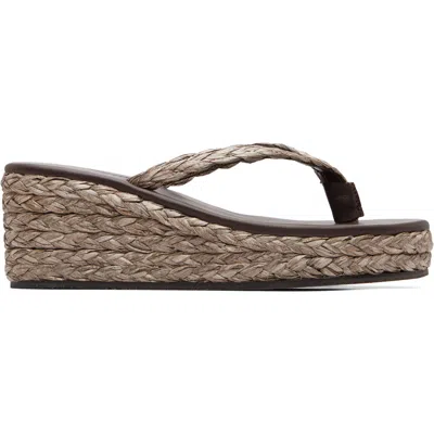 Ancient Greek Sandals Brown Etheria Low Wedge Heeled Sandals