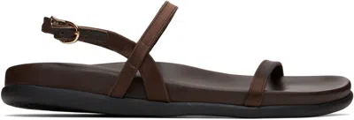 Ancient Greek Sandals Brown Evriali Footbed Sandals