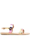 Ancient Greek Sandals Chania Wavy-strap Metallic-leather Sandals In Metallisch