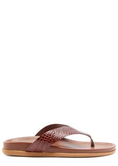 Ancient Greek Sandals Charys Footbed Leather Flatform Sandals In Burgundy