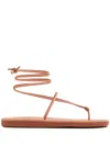 Ancient Greek Sandals Womens Tan Chordi Strappy Leather Flip Flops In Neutrals