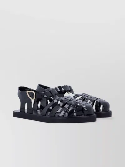 Ancient Greek Sandals Closed Toe Fisherman Style Flat Sandal In Black