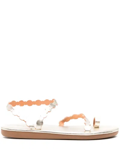 Ancient Greek Sandals Cronos Flat Leather Sandals In Gold