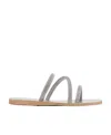 Ancient Greek Sandals Crystal Decorative Slippers In Gray