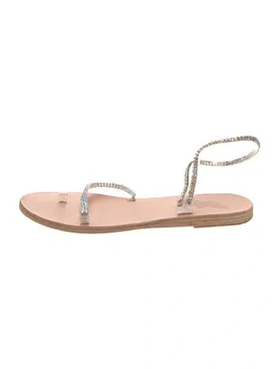 Pre-owned Ancient Greek Sandals Crystal Sandals In Neutrals