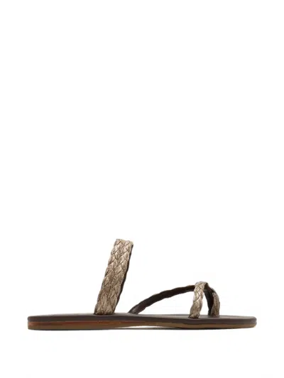 Ancient Greek Sandals Daphnae Braided Raffia Sandals In Neutral