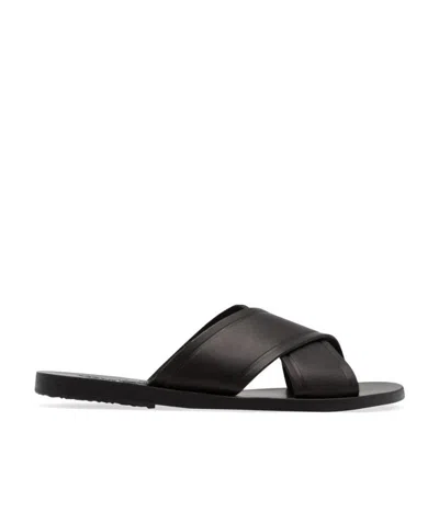 Ancient Greek Sandals Decorative Slippers In Black
