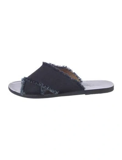 Pre-owned Ancient Greek Sandals Denim Slides In Blue