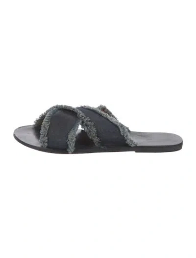 Pre-owned Ancient Greek Sandals Denim Slides In Blue