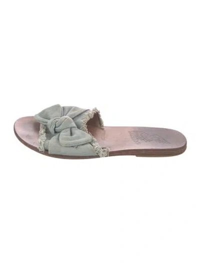 Pre-owned Ancient Greek Sandals Denim Slides In Pink