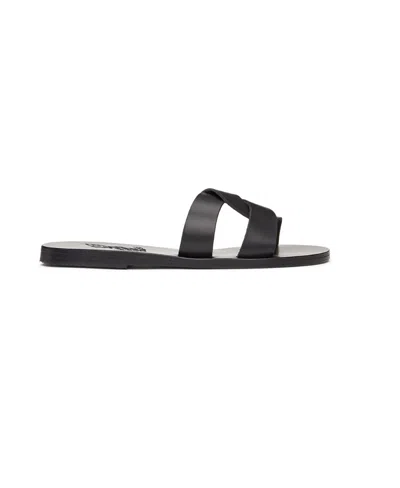 Ancient Greek Sandals Desmos Crossover Leather Sandals In Black