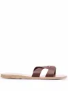 Ancient Greek Sandals Desmos Crossover Leather-strap Sandals In 褐色