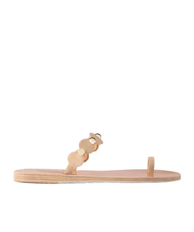 Ancient Greek Sandals Dirki Studded Metallic Leather Sandals In Brown