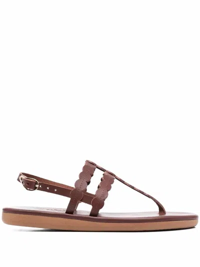 Ancient Greek Sandals Dryad Leather Strap Sandals In Brown