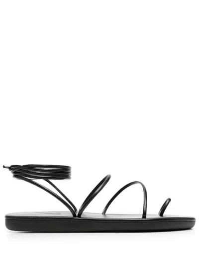 Ancient Greek Sandals Strap-design Du Sandals In Black