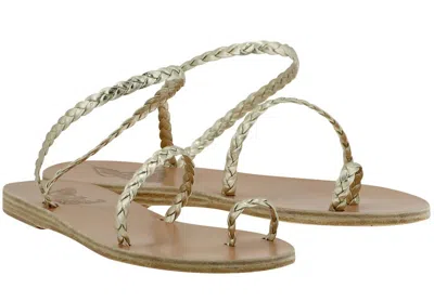 Ancient Greek Sandals Eleftheria Nappa Leather Sandals In Platinum In Silver