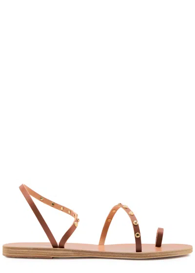 Ancient Greek Sandals Eleftheria Studded Leather Sandals In Terracotta