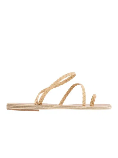 Ancient Greek Sandals Eleftheria Woman Flat Sandals Shoes In Beige