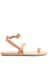 Ancient Greek Sandals Elounda Flat Leather Sandals In Neutrals