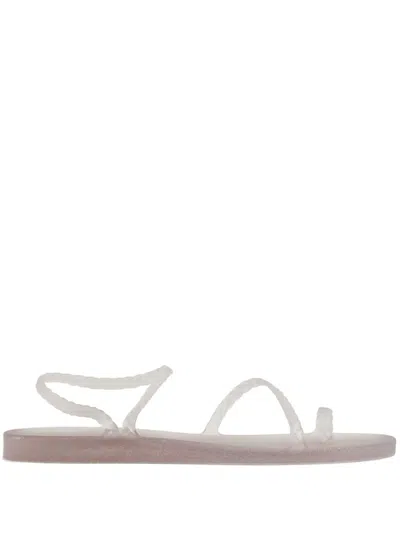 Ancient Greek Sandals Embellished Flat Sandals In Neutrals