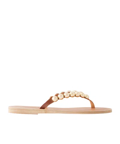 Ancient Greek Sandals Endoxi Studded Leather Thong Sandals In Multi