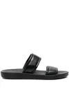 Ancient Greek Sandals Enias Leather Slides In Black
