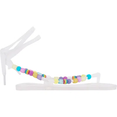 Ancient Greek Sandals Esther Beaded Ankle Strap Sandal In White
