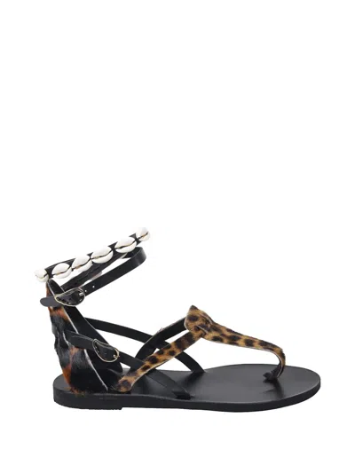 Ancient Greek Sandals Eudora Shell-embellished Sandals In Brown