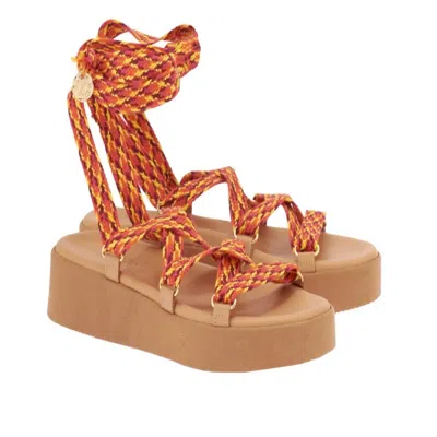 Ancient Greek Sandals Evelina Rope Sandals In Multi Fuchsia