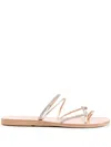 Ancient Greek Sandals Fantasia Leather Flip Flop In Gold
