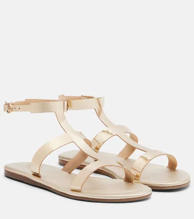 Ancient Greek Sandals Fedra Metallic Leather Gladiator Sandals In Gold
