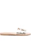 Ancient Greek Sandals Filenada Leather Slides In Gold