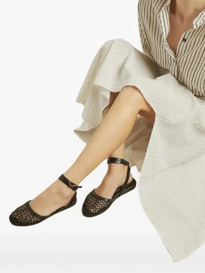 Ancient Greek Sandals Filothea Ankle-strap Woven Sandals In Brown