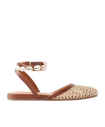 Ancient Greek Sandals Filothea Embellished Leather-trimmed Crocheted Sandals In Neutral