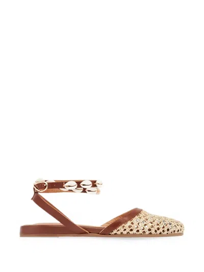 Ancient Greek Sandals Filothea Woven Flat Pumps In Brown