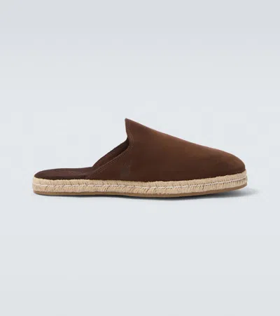 Ancient Greek Sandals Fimos Leather Espadrille Mules In Brown