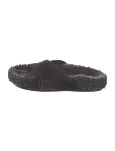 Pre-owned Ancient Greek Sandals Fur Slides In Black