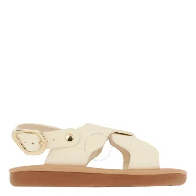 Ancient Greek Sandals Girls Little Atokos Soft Sandals In Beige