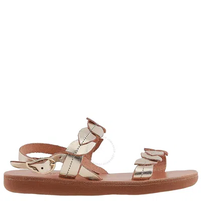 Ancient Greek Sandals Girls Platinum Fysi Sandals In Silver Tone