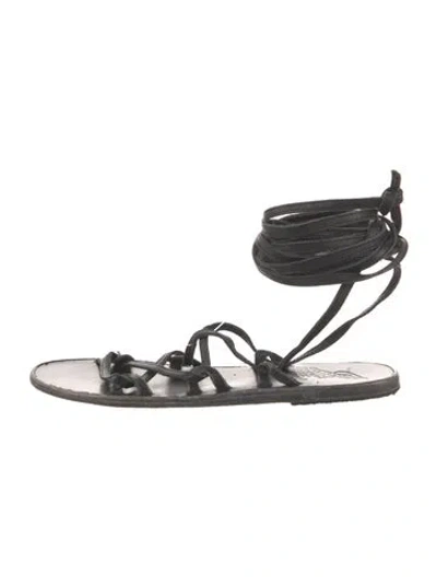 Pre-owned Ancient Greek Sandals Gladiator Sandals In Black