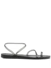 Ancient Greek Sandals Glitter-detailed Single-toe Sandals In Black