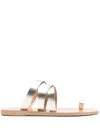 Ancient Greek Sandals Górdia Leather Flat Sandals In Gold