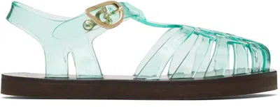 Ancient Greek Sandals Green Homeria Jelly Sandals In Clear Blue