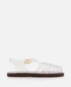 Ancient Greek Sandals Womens Homeria Fisherman Flat Leather And Jelly In Grey