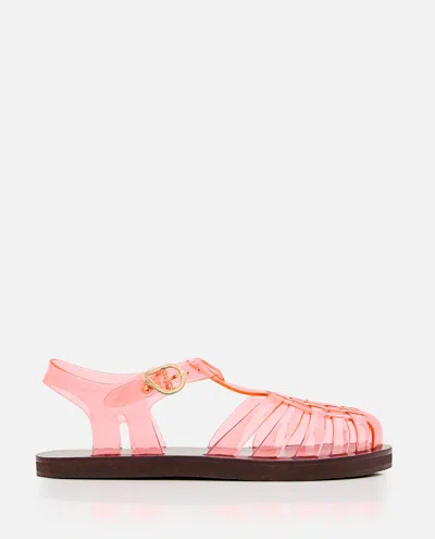 Ancient Greek Sandals Homeria Transparent Jelly Fisherman Sandals In Pink