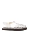 Ancient Greek Sandals Womens Homeria Fisherman Flat Leather And Jelly In Clear