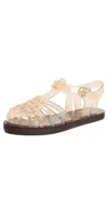 Ancient Greek Sandals Homeria Transparent Jelly Fisherman Sandals In Clear Caramel