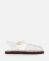 Ancient Greek Sandals Womens Homeria Fisherman Flat Leather And Jelly In Transparent
