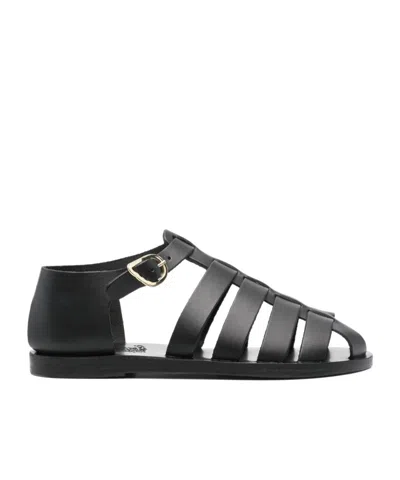 Ancient Greek Sandals Homeria Flat Sandal In Black  