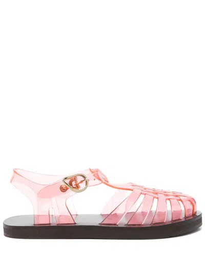 Ancient Greek Sandals Homeria Transparent Jelly Fisherman Sandals In Pink